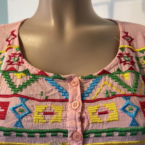 ROYAL MODA. Peach 🍑 color Embroidered, lace, buttons, Womens DRESS  size XL - Picture 3 of 16